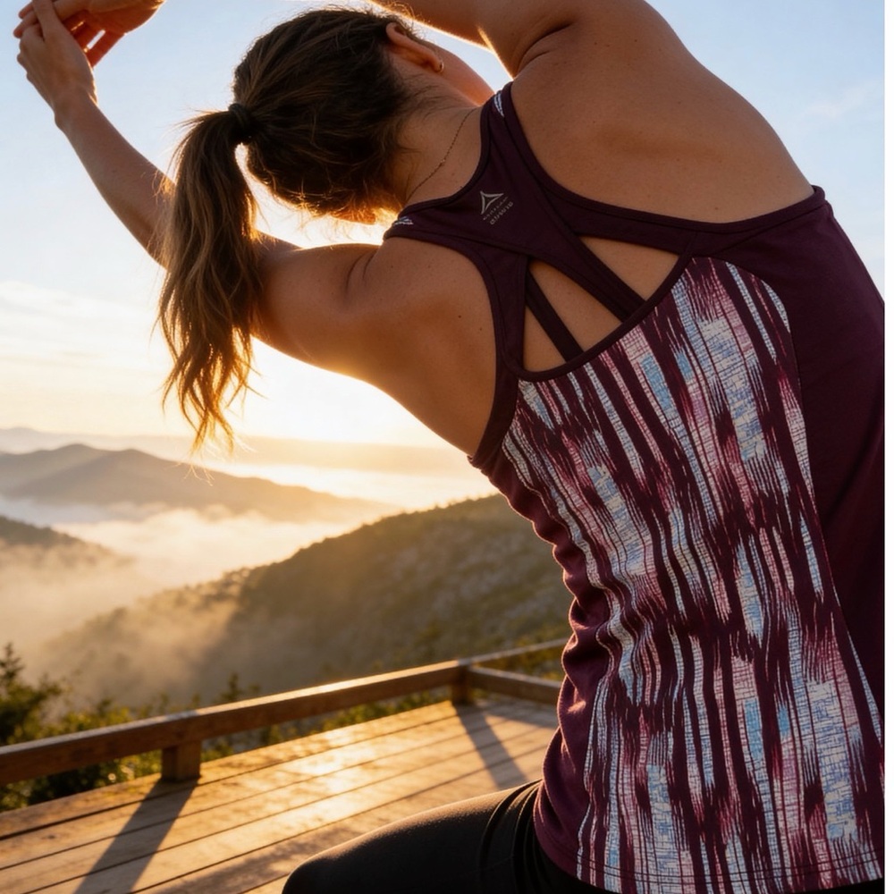 Aspire Women's Burgundy and White Active Tank